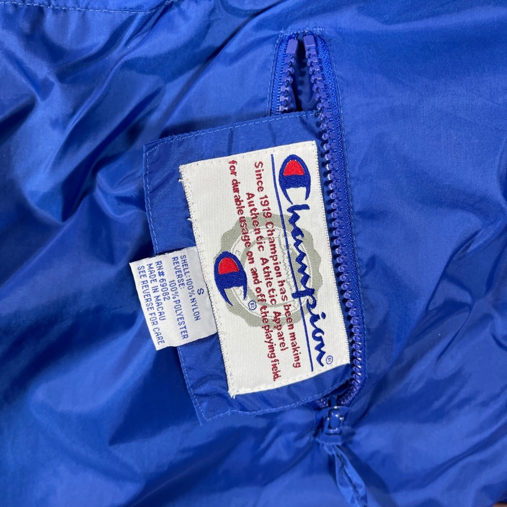 Florida Gators Champion Windbreaker Jacket Mens Small Blue Fleece Lined Half Zip - Picture 3 of 7